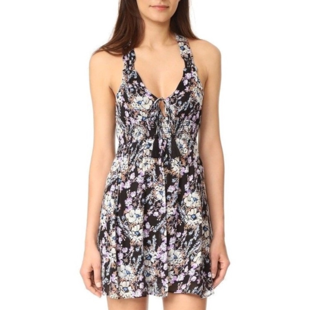Free People black floral dress